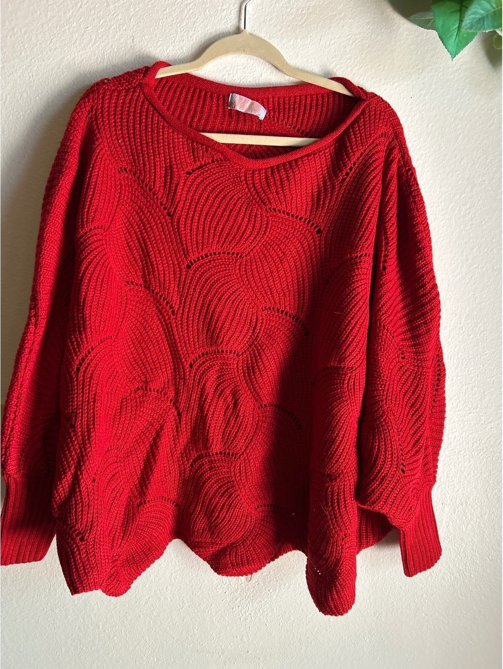 C+D+M Collection Red Acrylic Knit Sweater Size Large